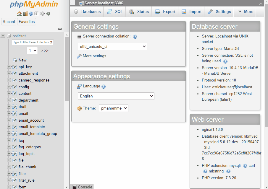 Backing up database in phpMyAdmin