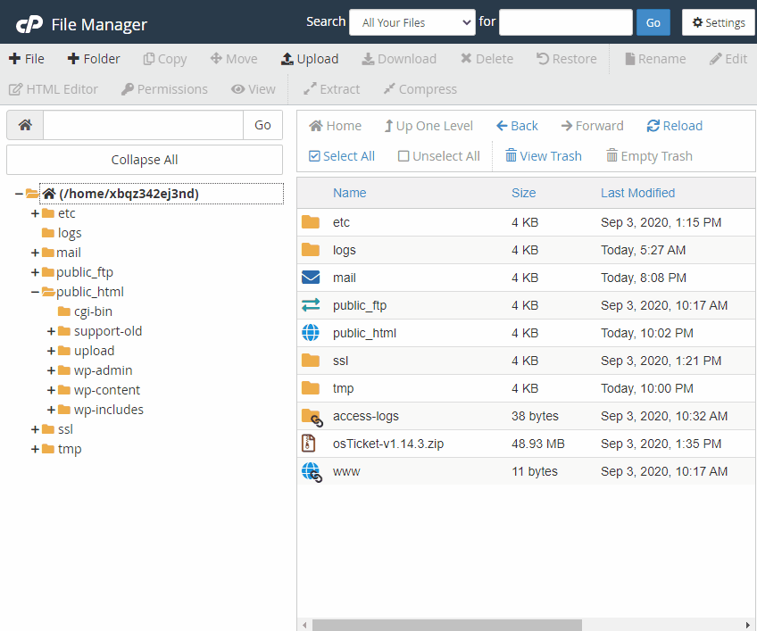 Copying config file in cPanel