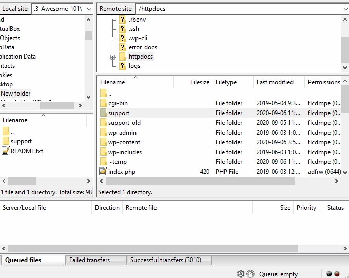 Copying config file via FTP