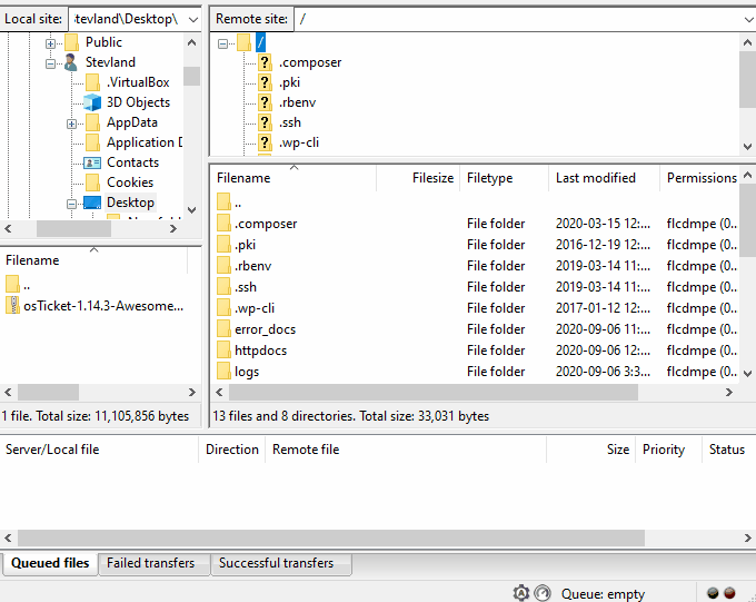 Renaming directory via FTP