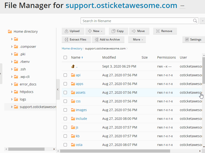 Copying config file in Plesk