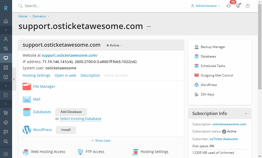 Renaming config file in Plesk