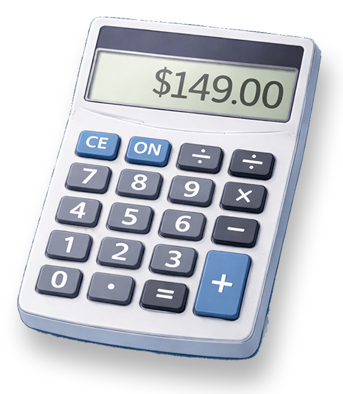 Calculator showing $149.00