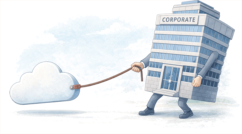 Building breaking free from a cloud