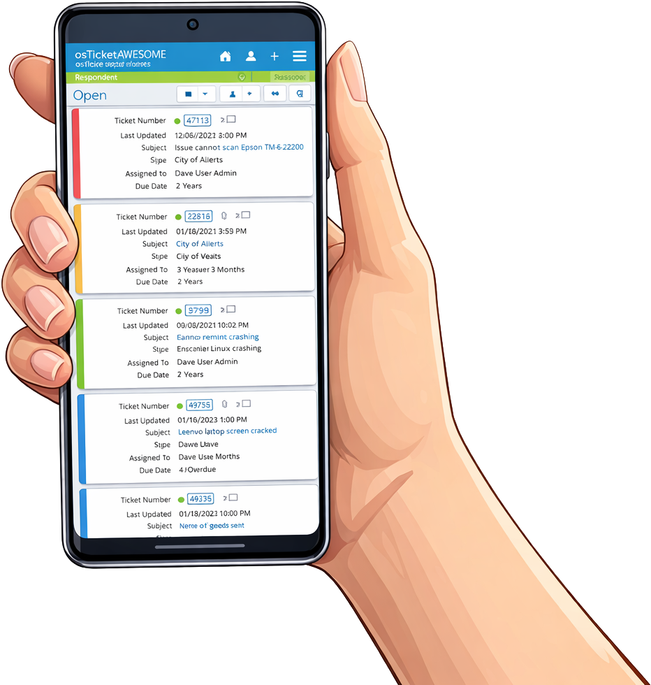 osTicket Awesome on mobile