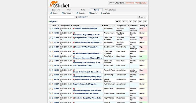 vanilla osTicket — queue