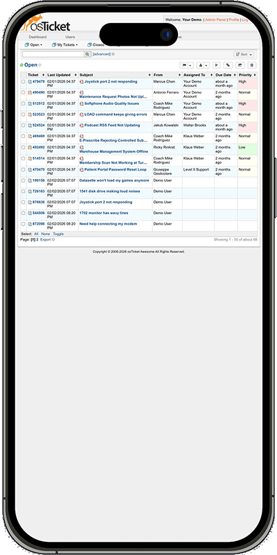 vanilla osTicket on mobile — not responsive